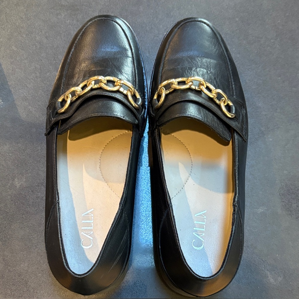 Calla Black Leather Loafers size 39